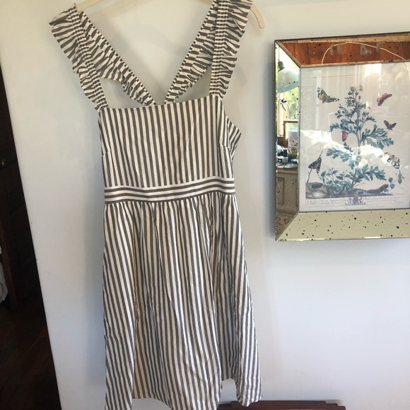 NWT Madewell Striped Ruffle Strap Empire Dress - Picture 4 of 6
